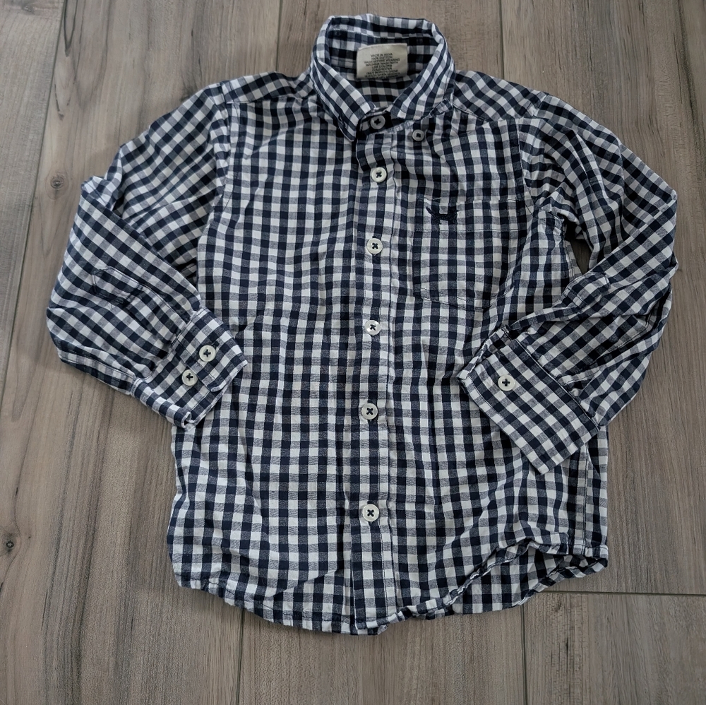 Jack Thomas Kids Blue Checkered Shirt Sz 2T